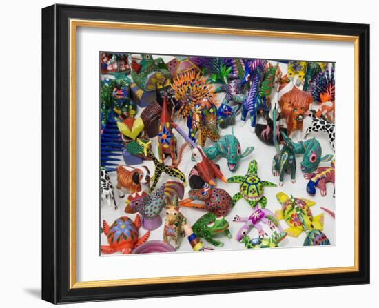 Painted Carved Wooden Animals, Oaxaca City, Oaxaca, Mexico, North America-R H Productions-Framed Photographic Print