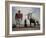 Painted Concrete Sculpture of Paul Bunyon and His Blue Ox, Babe Standing on Shores of Lake Bemidji-Andreas Feininger-Framed Photographic Print