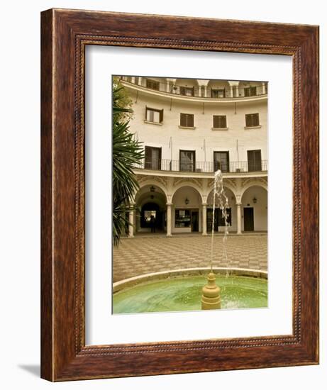 Painted Decorated Arch Gallery and Fountain of the Plaza Del Cabildo, Seville, Andalucia, Spain-Guy Thouvenin-Framed Photographic Print