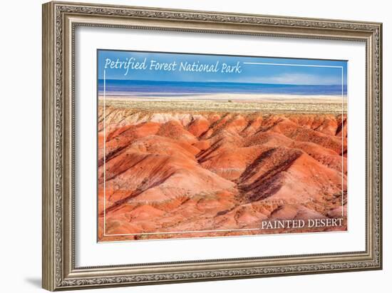 Painted Desert - Petrified Forest National Park-Lantern Press-Framed Premium Giclee Print