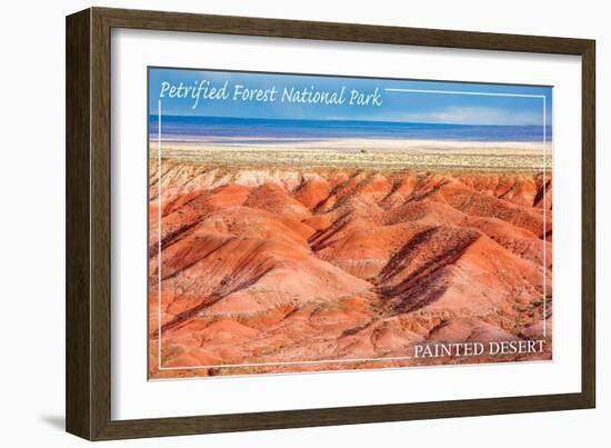 Painted Desert - Petrified Forest National Park-Lantern Press-Framed Premium Giclee Print
