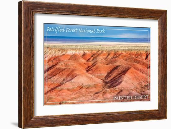 Painted Desert - Petrified Forest National Park-Lantern Press-Framed Premium Giclee Print