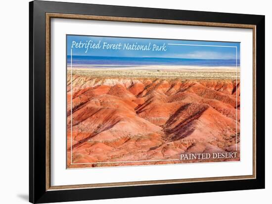 Painted Desert - Petrified Forest National Park-Lantern Press-Framed Premium Giclee Print