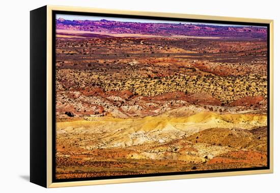 Painted Desert Yellow Grass Lands Orange Sandstone Red Fiery Furnace Arches National Park Moab Utah-BILLPERRY-Framed Premier Image Canvas