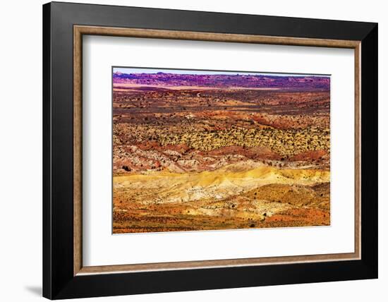 Painted Desert Yellow Grass Lands Orange Sandstone Red Fiery Furnace Arches National Park Moab Utah-BILLPERRY-Framed Photographic Print