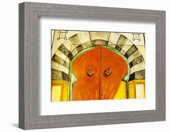 Painted Door, Tunisia, North Africa-Nico Tondini-Framed Photographic Print