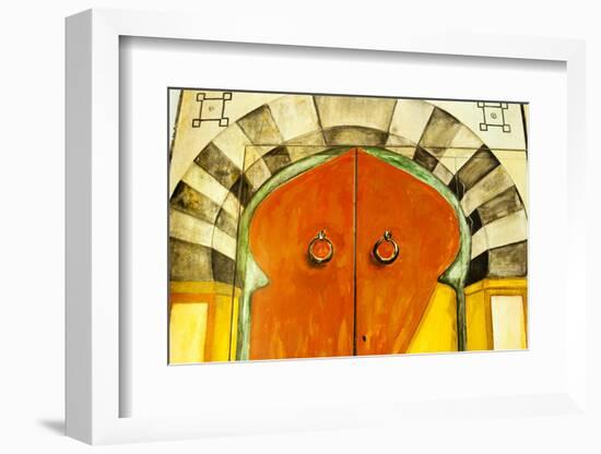 Painted Door, Tunisia, North Africa-Nico Tondini-Framed Photographic Print