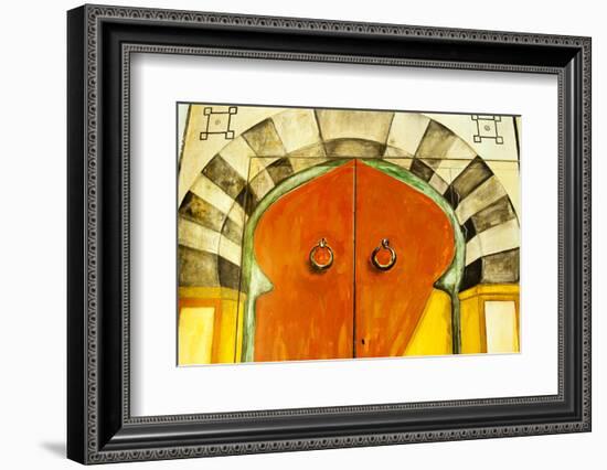 Painted Door, Tunisia, North Africa-Nico Tondini-Framed Photographic Print