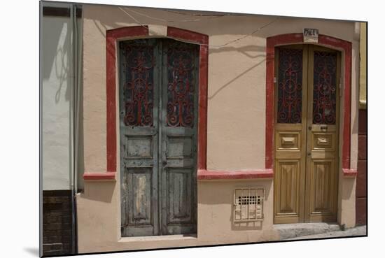 Painted Doorways in La Candelaria (Old Section of the City), Bogota, Colombia-Natalie Tepper-Mounted Photo