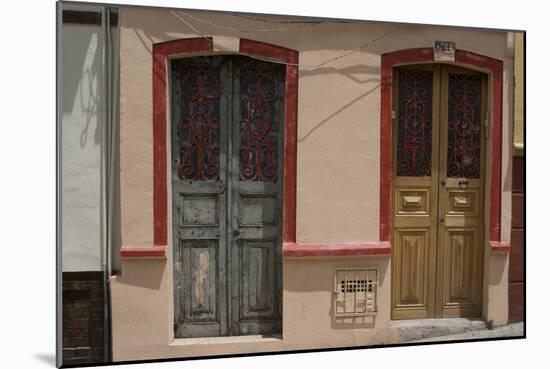 Painted Doorways in La Candelaria (Old Section of the City), Bogota, Colombia-Natalie Tepper-Mounted Photo