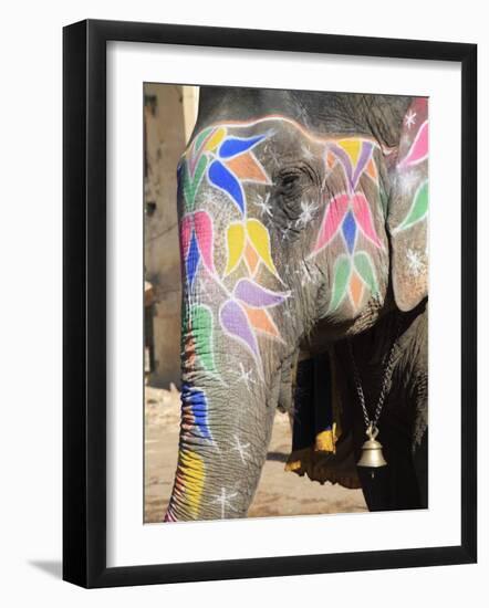 Painted Elephant, Amber Fort Palace, Jaipur, Rajasthan, India, Asia-Wendy Connett-Framed Photographic Print