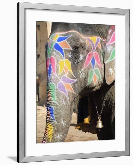 Painted Elephant, Amber Fort Palace, Jaipur, Rajasthan, India, Asia-Wendy Connett-Framed Photographic Print