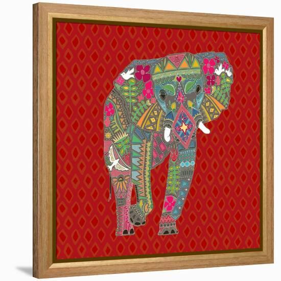 Painted Elephant Diamond-Sharon Turner-Framed Stretched Canvas