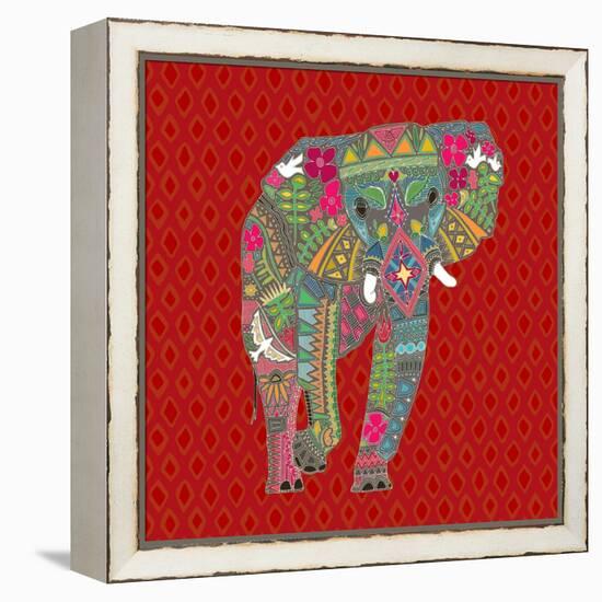 Painted Elephant Diamond-Sharon Turner-Framed Stretched Canvas