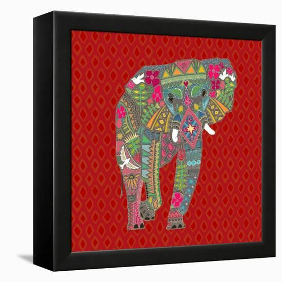 Painted Elephant Diamond-Sharon Turner-Framed Stretched Canvas