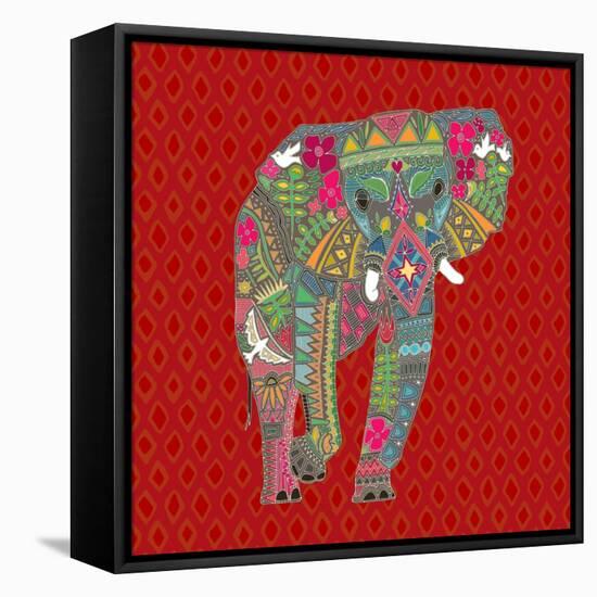 Painted Elephant Diamond-Sharon Turner-Framed Stretched Canvas