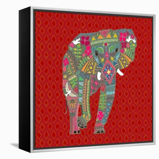 Painted Elephant Diamond-Sharon Turner-Framed Stretched Canvas