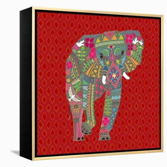 Painted Elephant Diamond-Sharon Turner-Framed Stretched Canvas