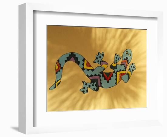 Painted Gecko Lizard on Wall, Tucson, Arizona, USA-Merrill Images-Framed Photographic Print