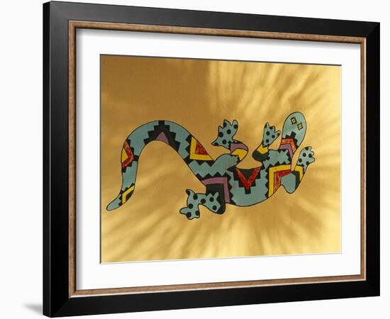 Painted Gecko Lizard on Wall, Tucson, Arizona, USA-Merrill Images-Framed Photographic Print