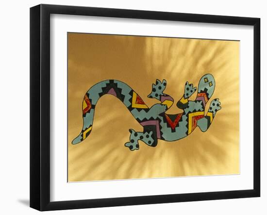 Painted Gecko Lizard on Wall, Tucson, Arizona, USA-Merrill Images-Framed Photographic Print