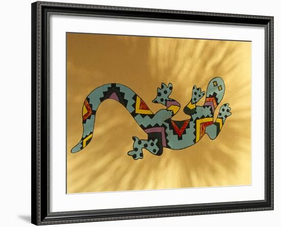 Painted Gecko Lizard on Wall, Tucson, Arizona, USA-Merrill Images-Framed Photographic Print