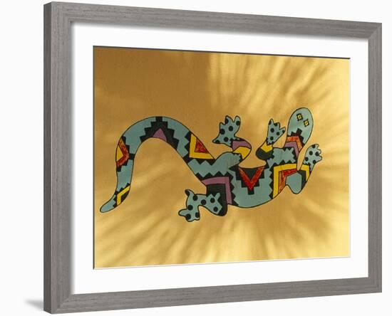 Painted Gecko Lizard on Wall, Tucson, Arizona, USA-Merrill Images-Framed Photographic Print