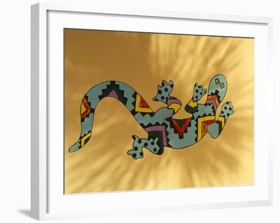 Painted Gecko Lizard on Wall, Tucson, Arizona, USA-Merrill Images-Framed Photographic Print