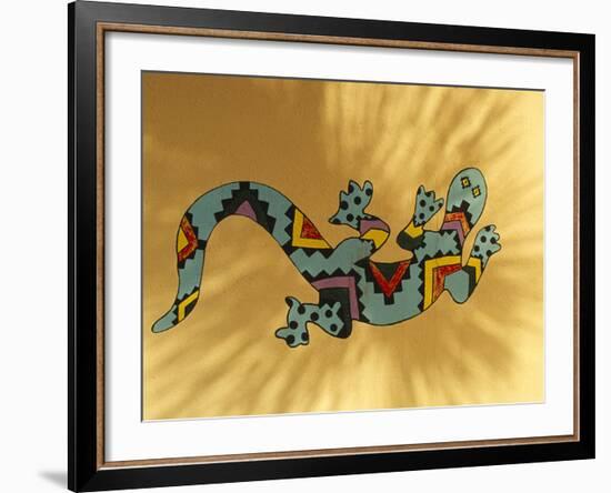 Painted Gecko Lizard on Wall, Tucson, Arizona, USA-Merrill Images-Framed Photographic Print