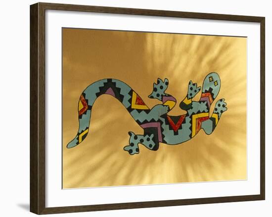 Painted Gecko Lizard on Wall, Tucson, Arizona, USA-Merrill Images-Framed Photographic Print