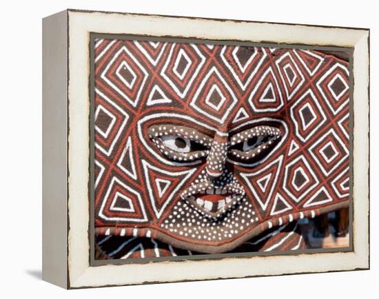 Painted Geometric Mask, Zimbabwe-Claudia Adams-Framed Premier Image Canvas