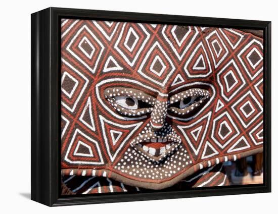 Painted Geometric Mask, Zimbabwe-Claudia Adams-Framed Premier Image Canvas