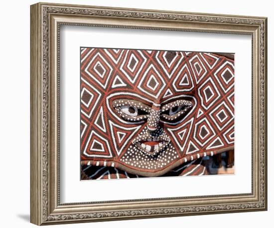 Painted Geometric Mask, Zimbabwe-Claudia Adams-Framed Photographic Print