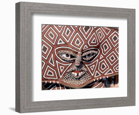 Painted Geometric Mask, Zimbabwe-Claudia Adams-Framed Photographic Print
