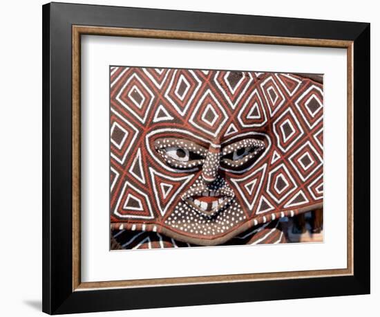 Painted Geometric Mask, Zimbabwe-Claudia Adams-Framed Photographic Print