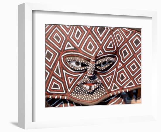 Painted Geometric Mask, Zimbabwe-Claudia Adams-Framed Photographic Print