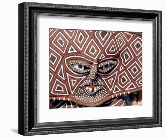 Painted Geometric Mask, Zimbabwe-Claudia Adams-Framed Photographic Print