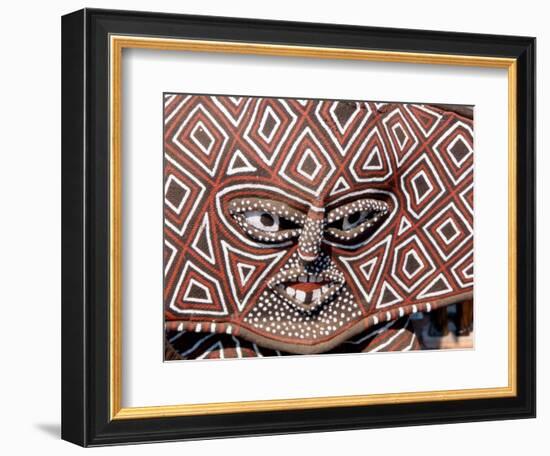 Painted Geometric Mask, Zimbabwe-Claudia Adams-Framed Photographic Print