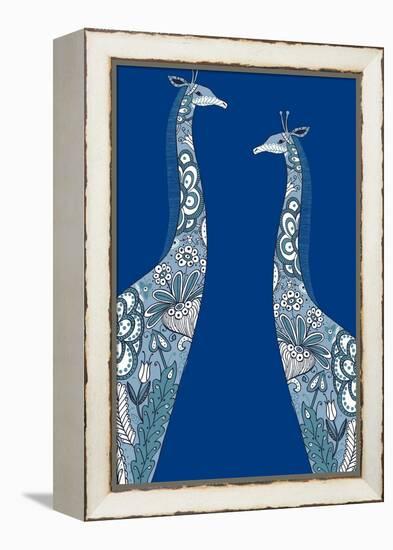 Painted Giraffes-null-Framed Premier Image Canvas