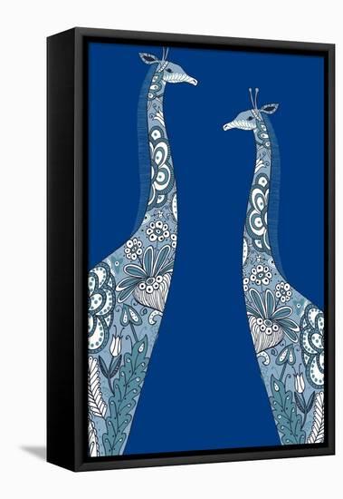 Painted Giraffes-null-Framed Premier Image Canvas