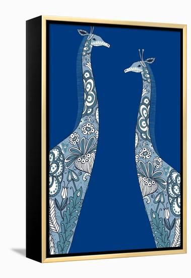 Painted Giraffes-null-Framed Premier Image Canvas