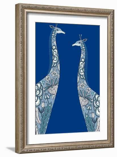 Painted Giraffes-null-Framed Giclee Print