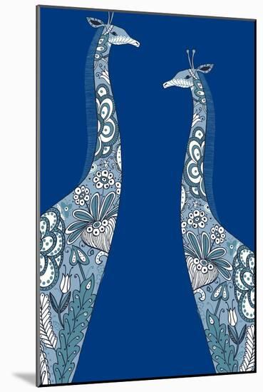 Painted Giraffes-null-Mounted Giclee Print