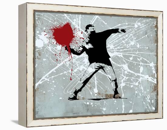 Painted heart Thrower-Banksy-Framed Premier Image Canvas