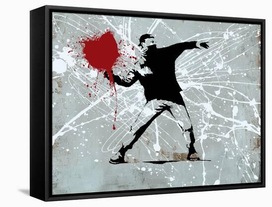 Painted heart Thrower-Banksy-Framed Premier Image Canvas