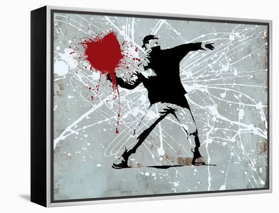 Painted heart Thrower-Banksy-Framed Premier Image Canvas