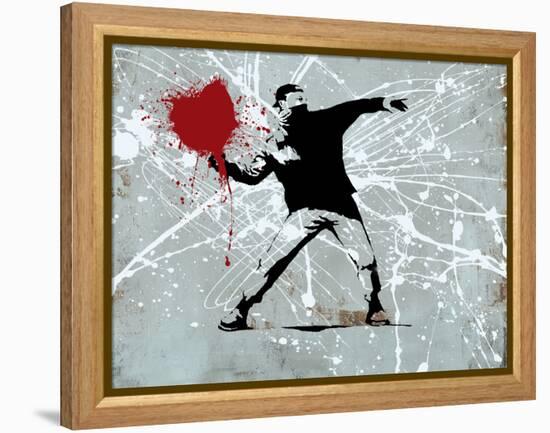 Painted heart Thrower-Banksy-Framed Premier Image Canvas