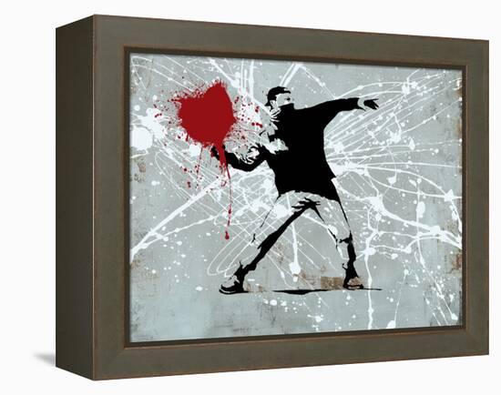 Painted heart Thrower-Banksy-Framed Premier Image Canvas