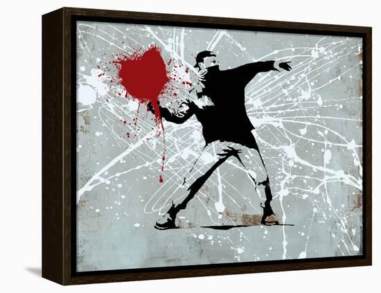 Painted heart Thrower-Banksy-Framed Premier Image Canvas