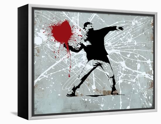 Painted heart Thrower-Banksy-Framed Premier Image Canvas